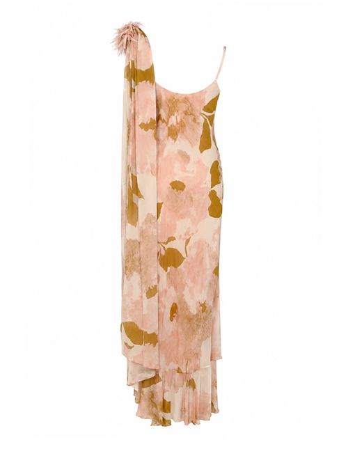 Abito lungo in viscosa con stampa floreale rosa Clips | E096 424400029